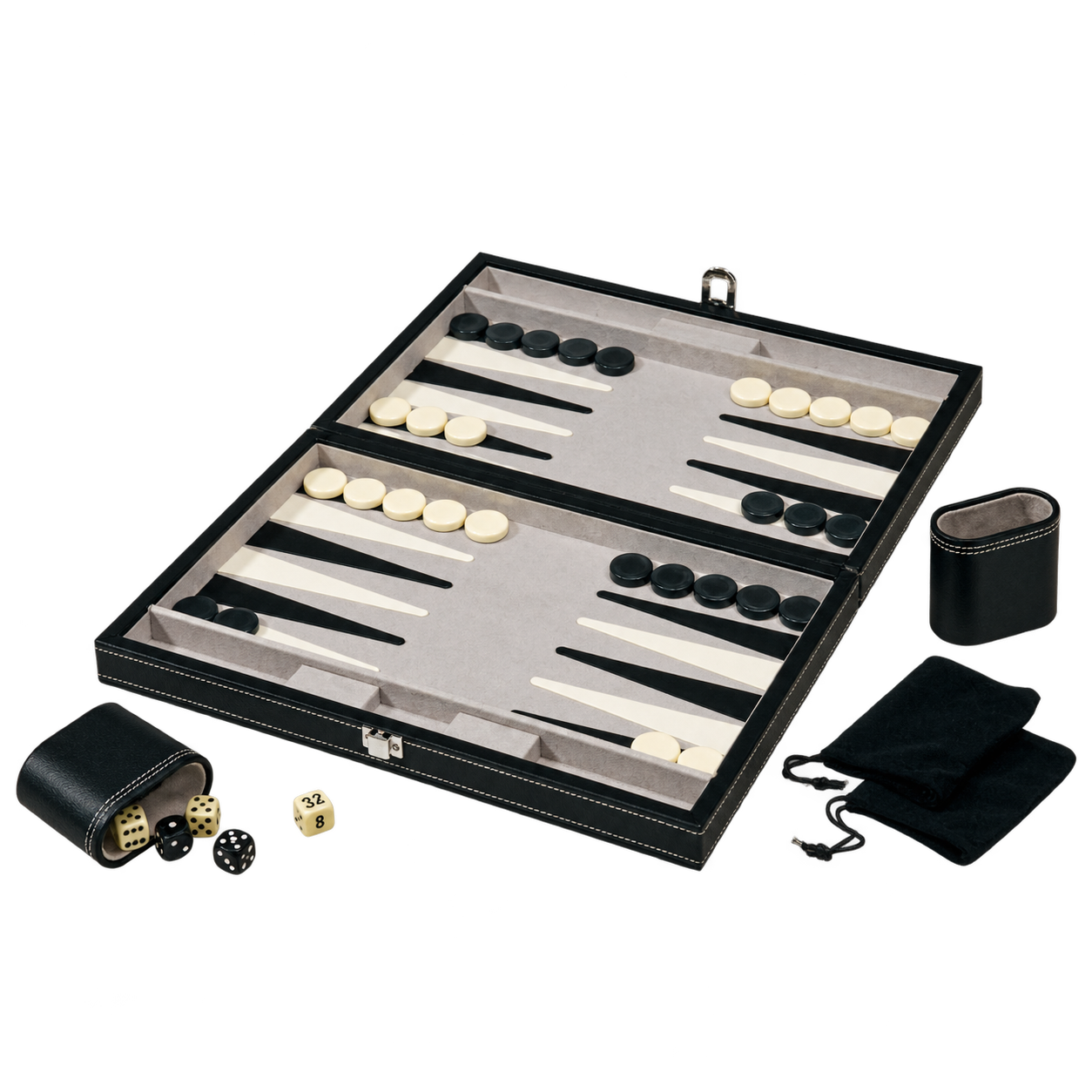 Black backgammon set